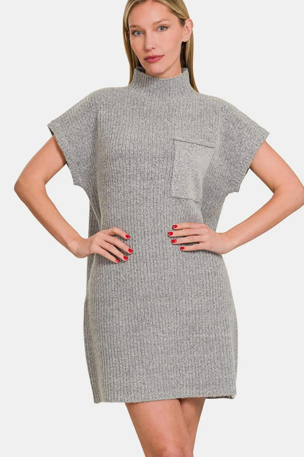 Picadilly Sweater Mini Dress in Grey