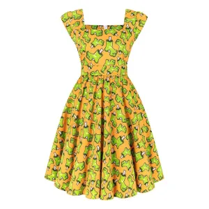 Plus Swing Dress - Frankies Foot Orange