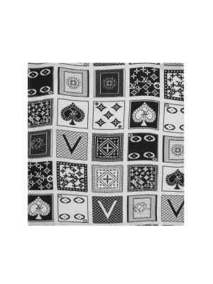 Pocket square for black suit,  Black & White abstract design pocket square