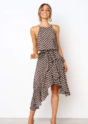 Polka Dot Halter Wrap Dress