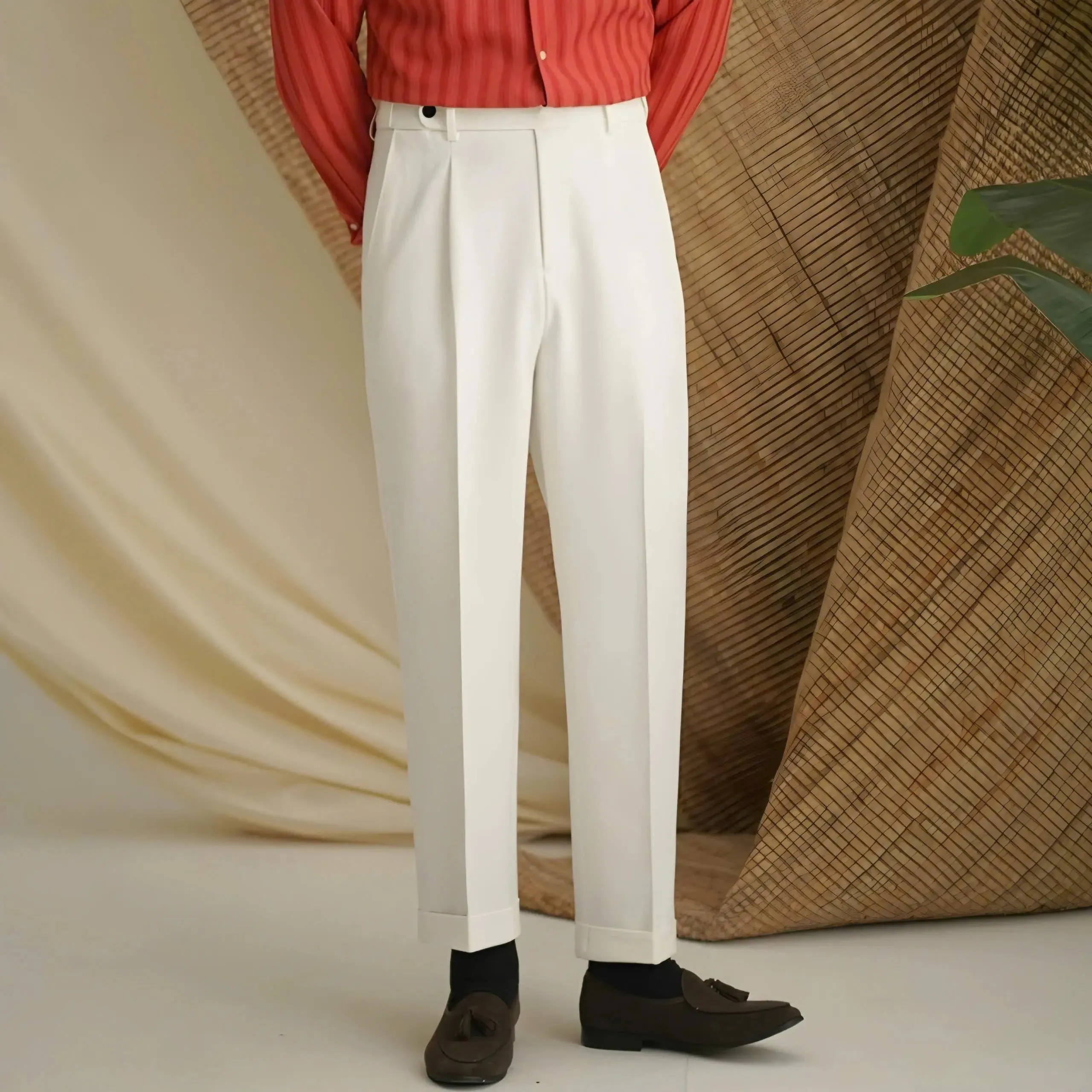 Premium Classic Elastic Trousers - Cross & Crown