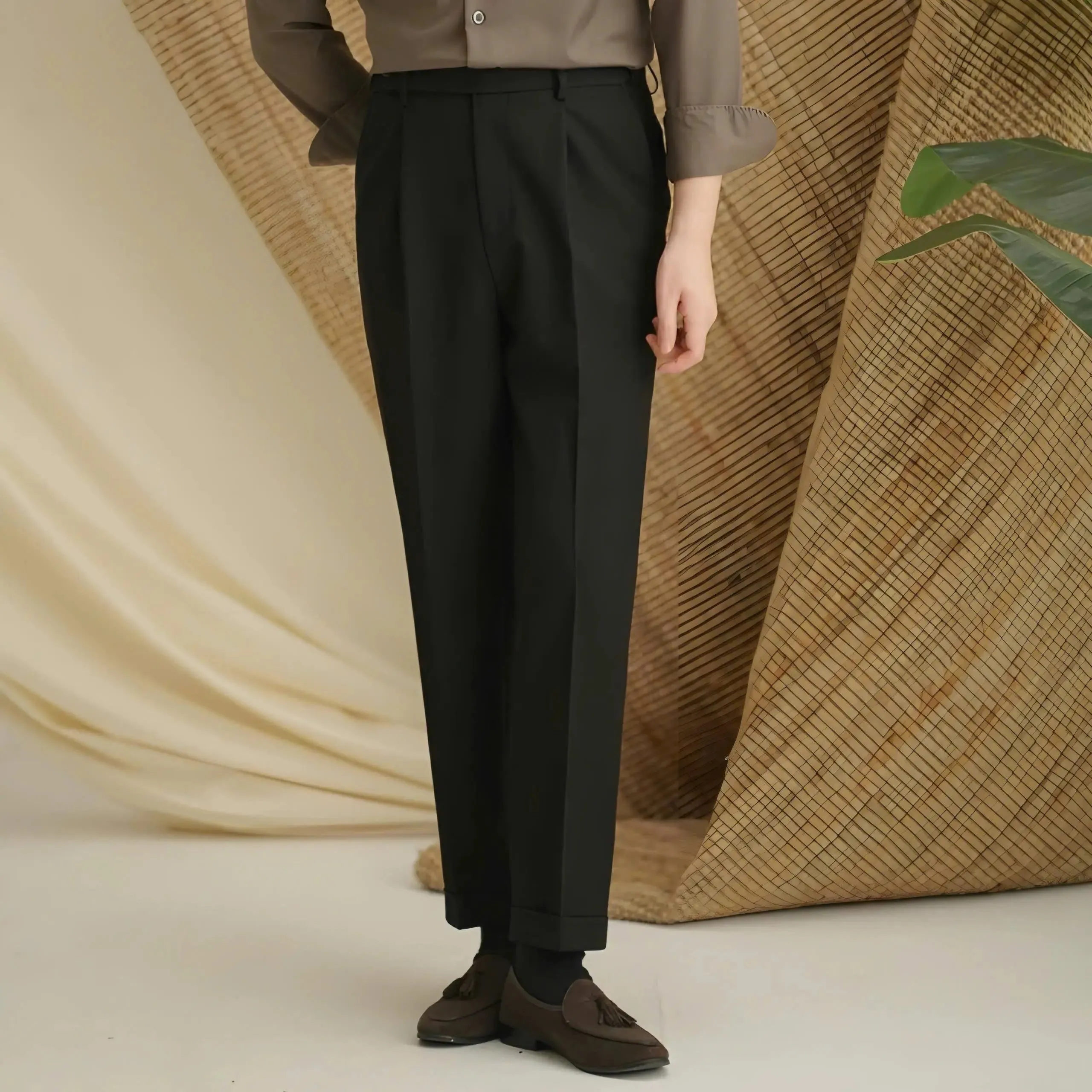 Premium Classic Elastic Trousers - Cross & Crown