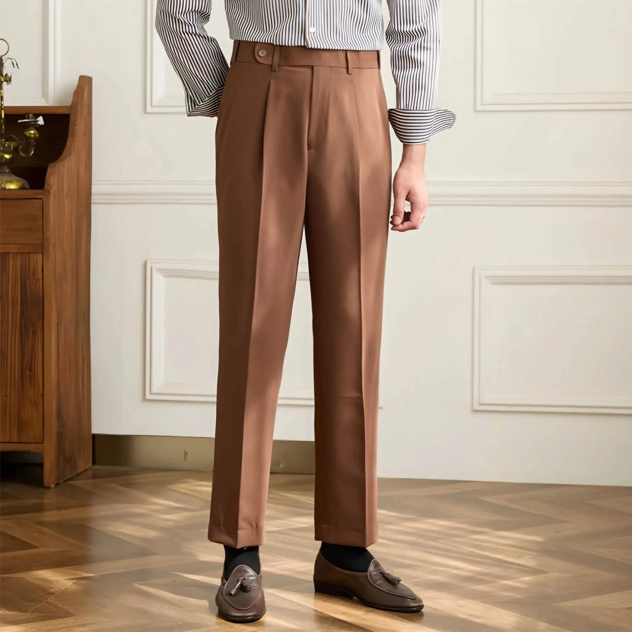 Premium Classic Elastic Trousers - Cross & Crown