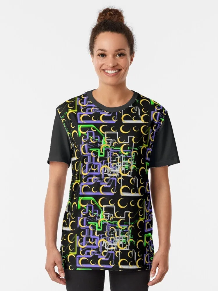 "Dan Flashes Pattern Graphic T-Shirt by Tim Robinson"