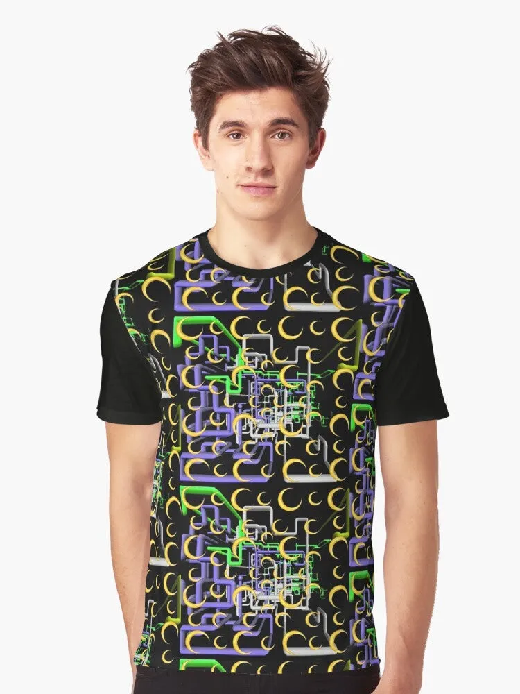 "Dan Flashes Pattern Graphic T-Shirt by Tim Robinson"