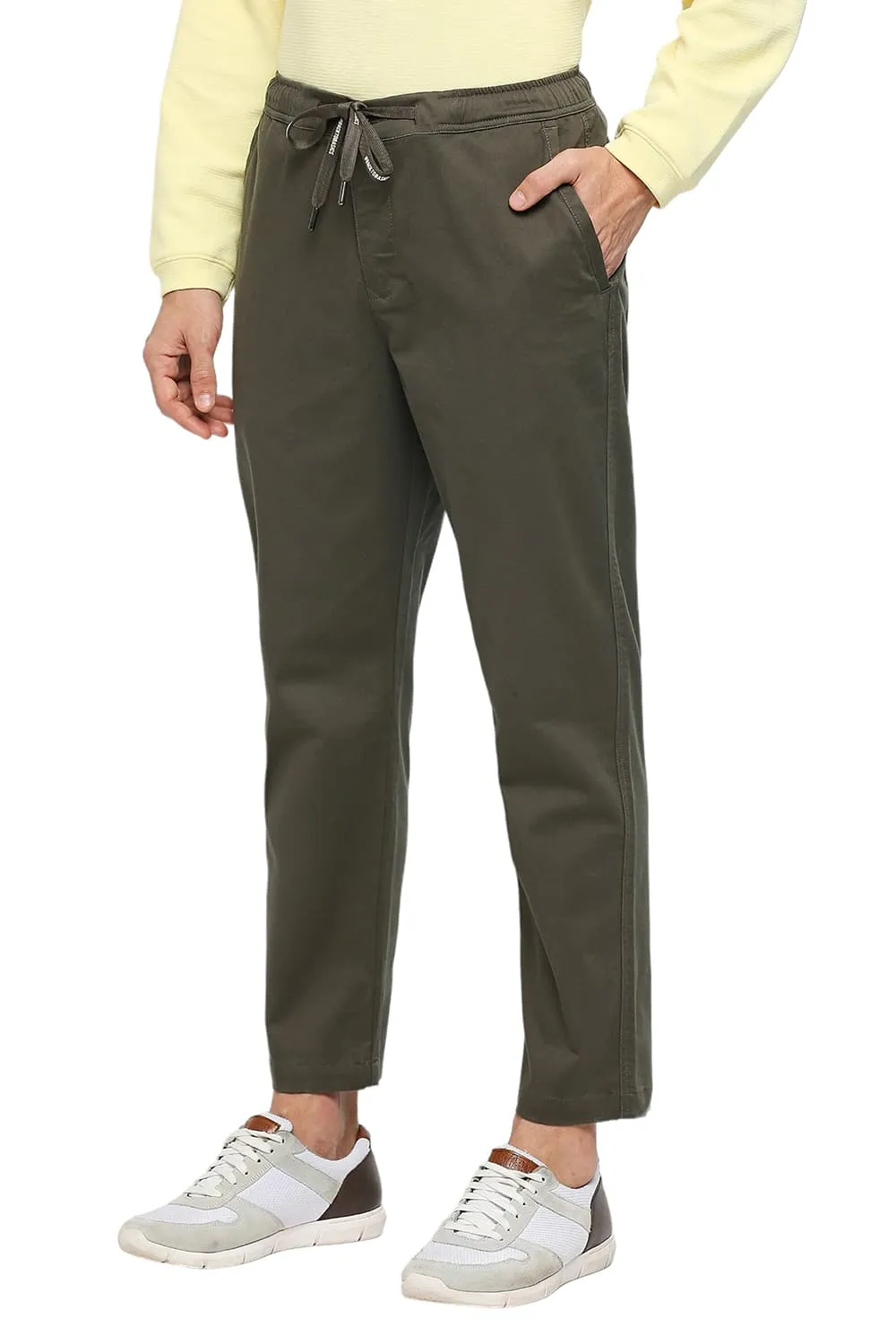 Relaxed Fit Cotton Stretch Dobby Trousers