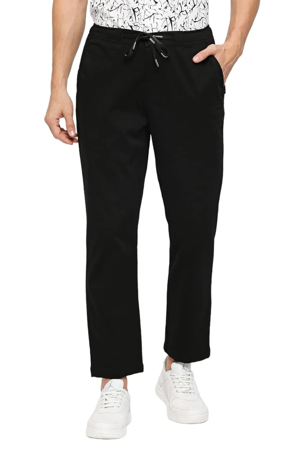 Relaxed Fit Cotton Stretch Dobby Trousers