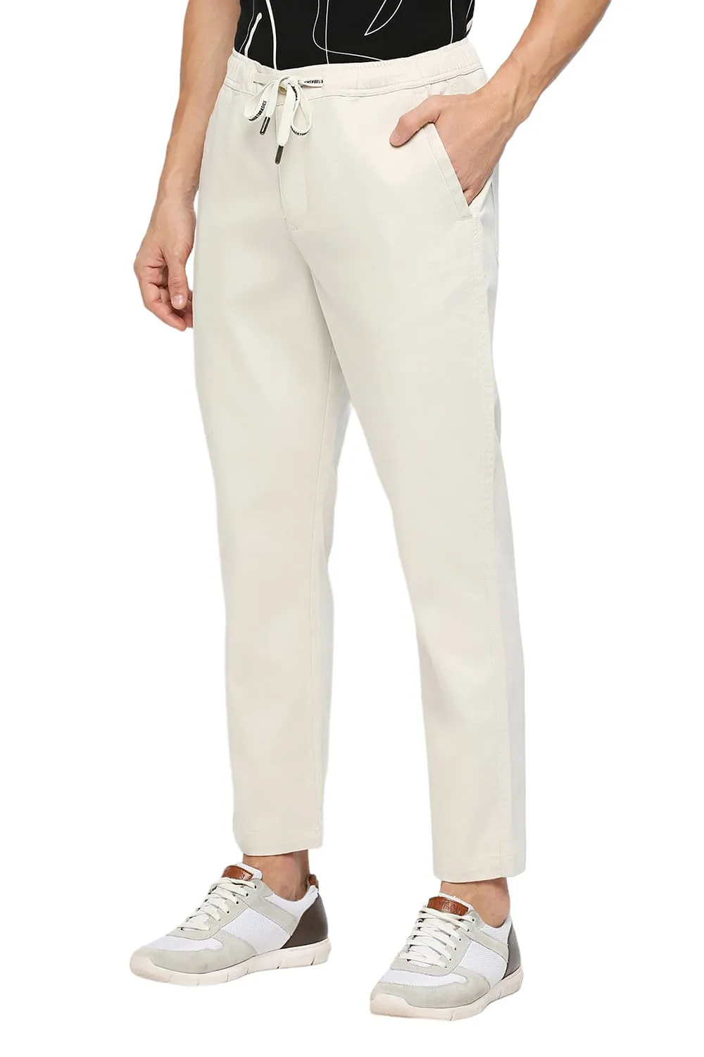 Relaxed Fit Cotton Stretch Dobby Trousers