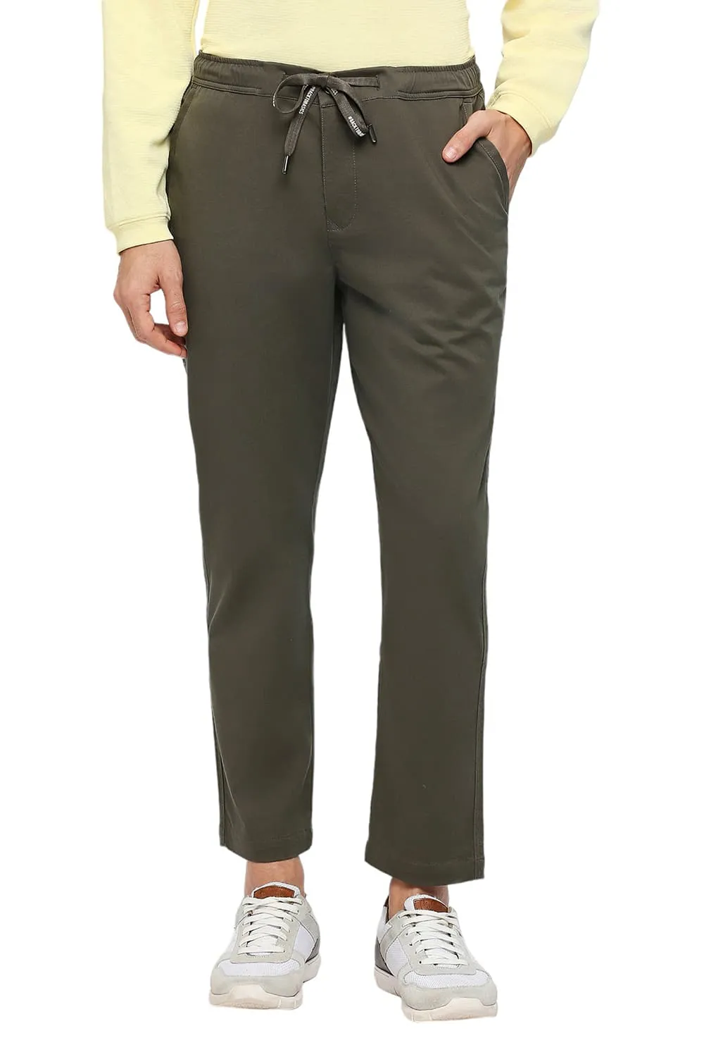 Relaxed Fit Cotton Stretch Dobby Trousers