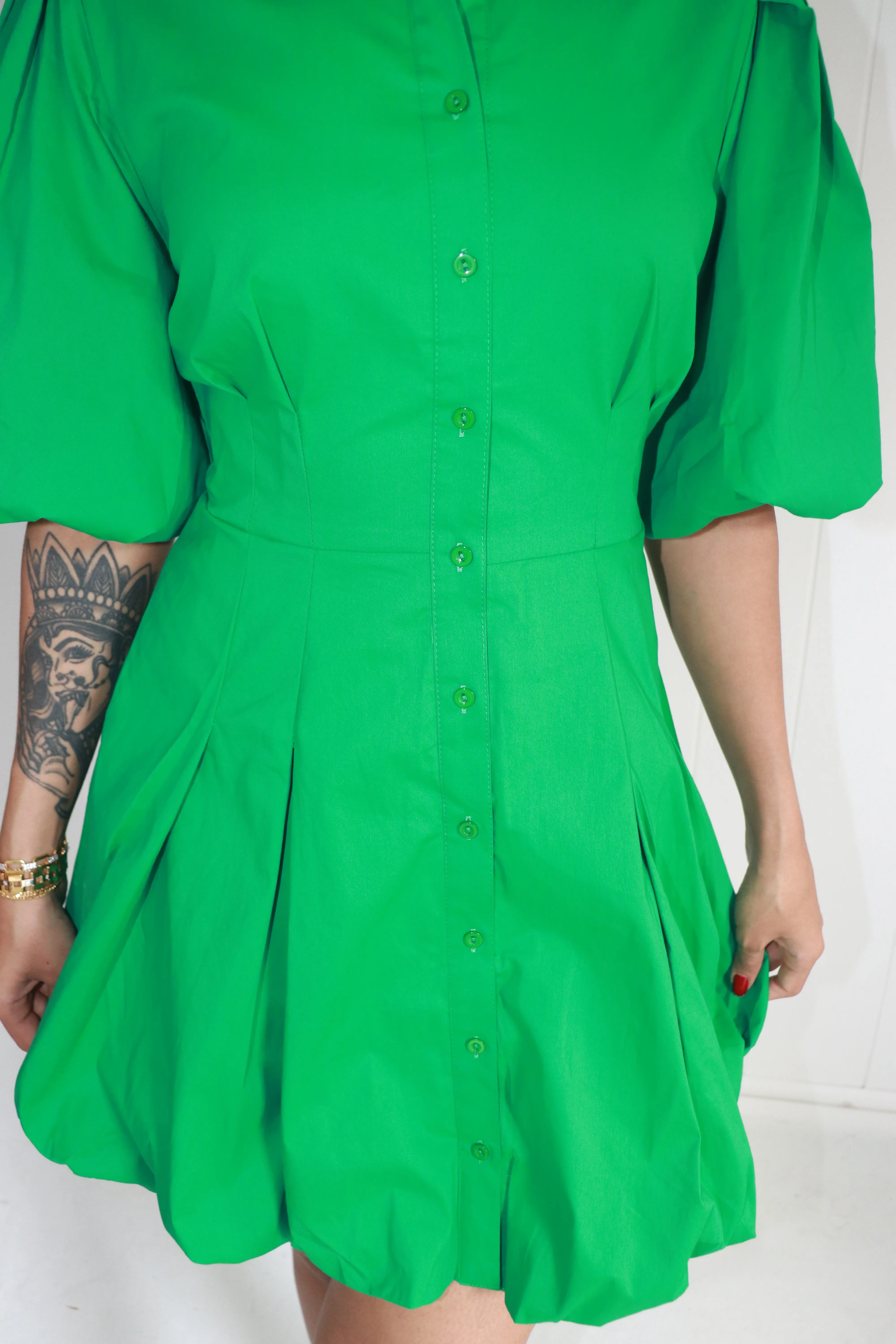 Remi Puff Sleeve Button Up Dress