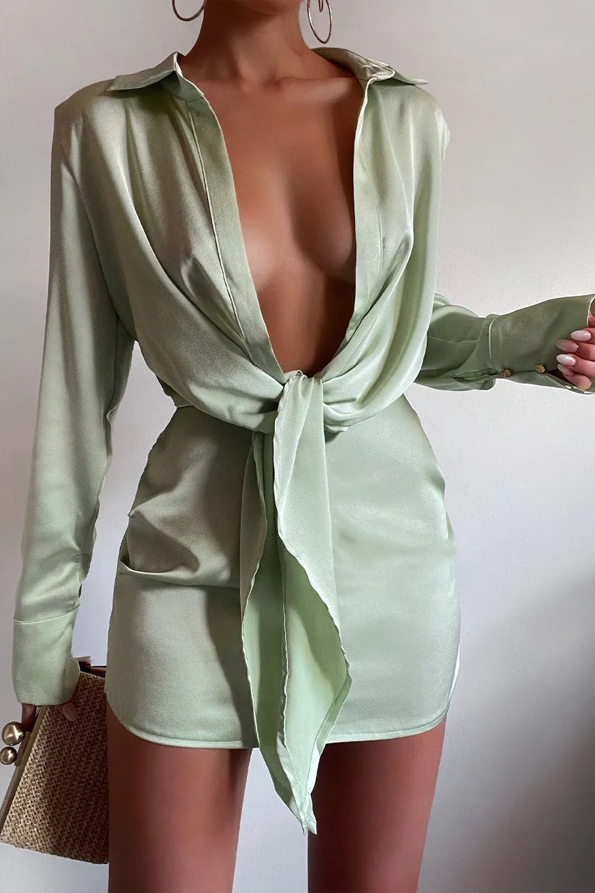 RUBY SHIRT DRESS - SAGE