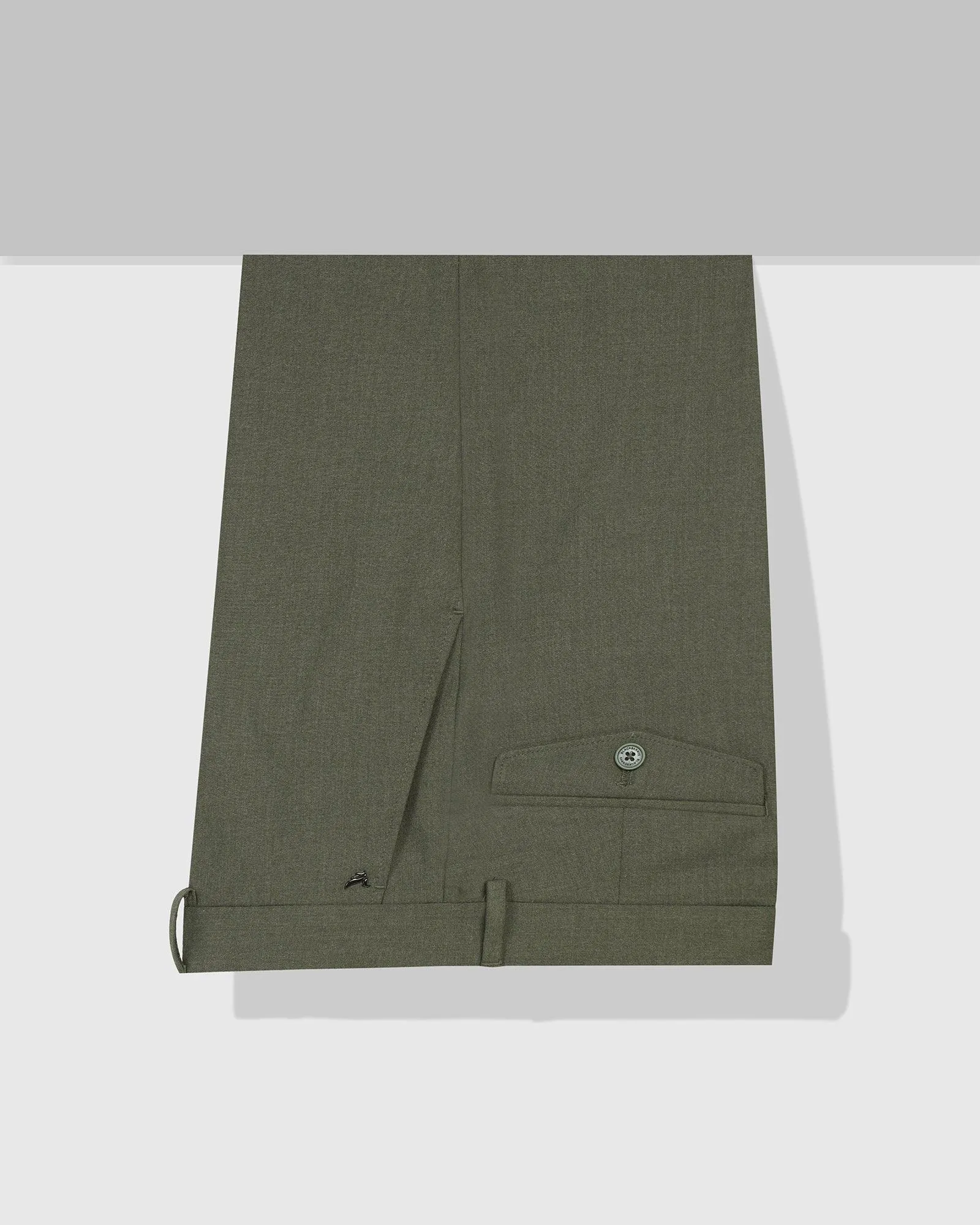 Slim Fit B-91 Formal Olive Solid Trouser - Jonny