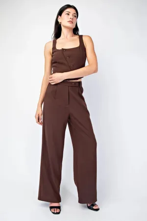 Stretch Woven Relaxed Straight Trousers