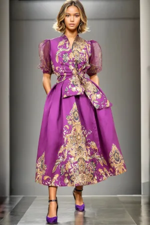 T21991 PURPLE DRESS (S, M, L)