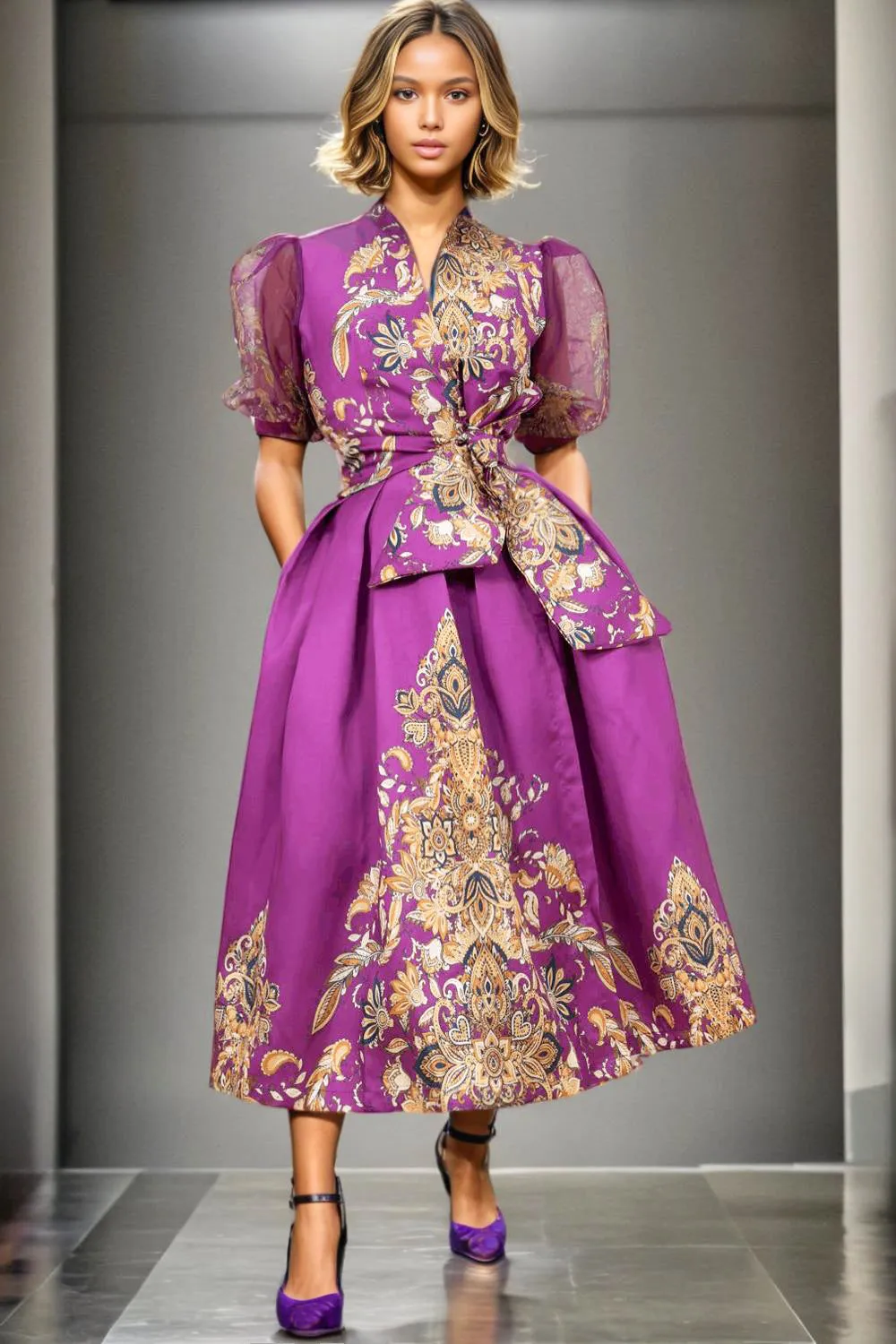 T21991 PURPLE DRESS (S, M, L)