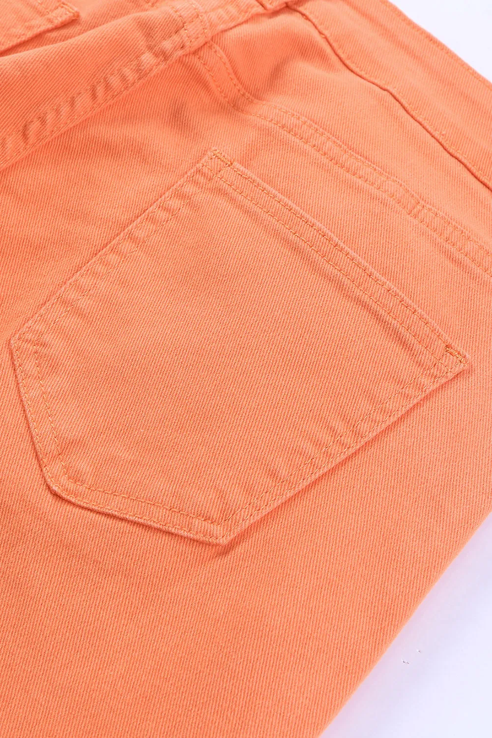 TEEK - Orange Sherbet Wide Leg High Waist Jeans