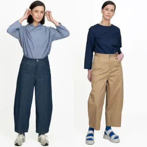 THE ASSEMBLY LINE • Barrel Leg Trousers Sewing Pattern (XS - L)