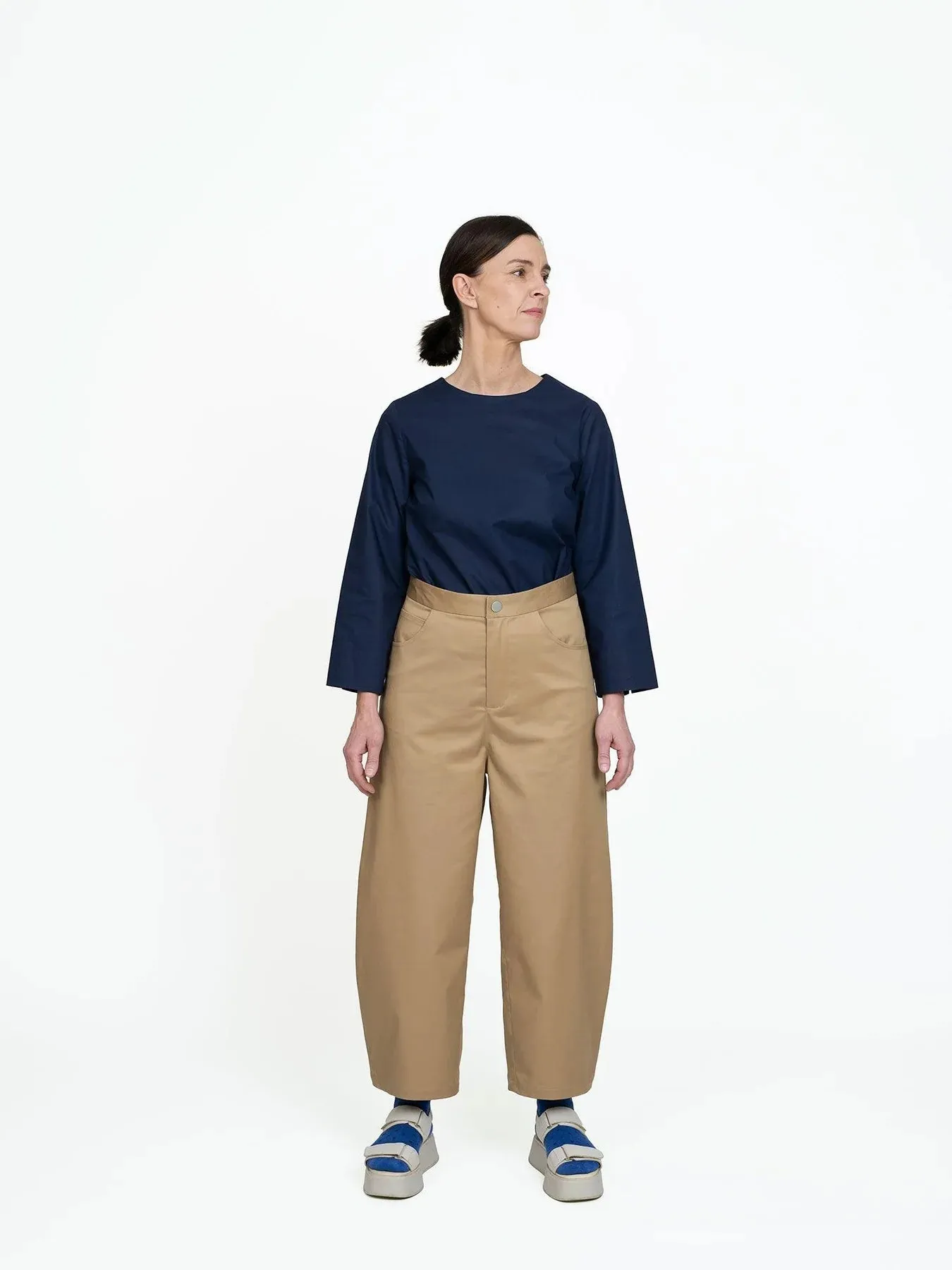 THE ASSEMBLY LINE • Barrel Leg Trousers Sewing Pattern (XS - L)