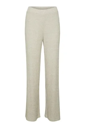 Tia Rib Wide Trousers - Lizard Melange