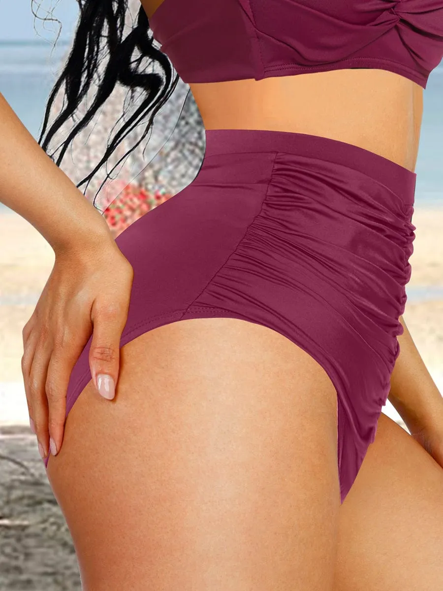 Wholesale High Waist Abdominal Pleating Swimming Pants