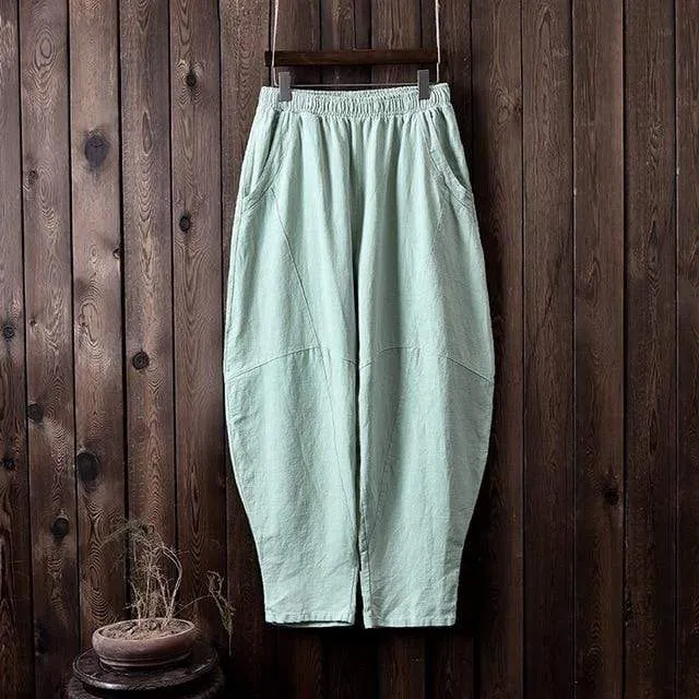 Wide Leg Linen Harem Pants | Zen