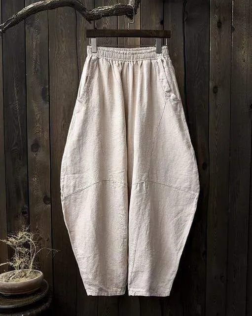 Wide Leg Linen Harem Pants | Zen