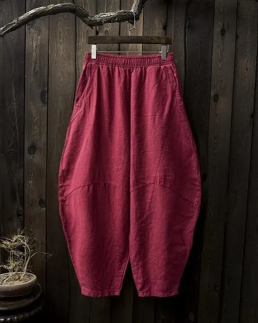 Wide Leg Linen Harem Pants | Zen