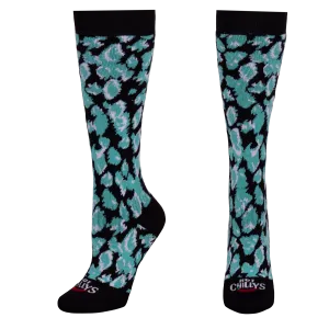 Women's Mid Volume Sock - Black/Lagoon